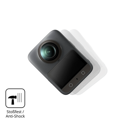 Schutz gegen Kratzer auf dem DJI Osmo 360 Glas durch Schlüssel, Stöße gegen die Tischkante oder Stürze