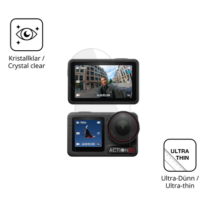 Dünne und klare Folie passend zugeschnitten für DJI Osmo Action 5 Pro