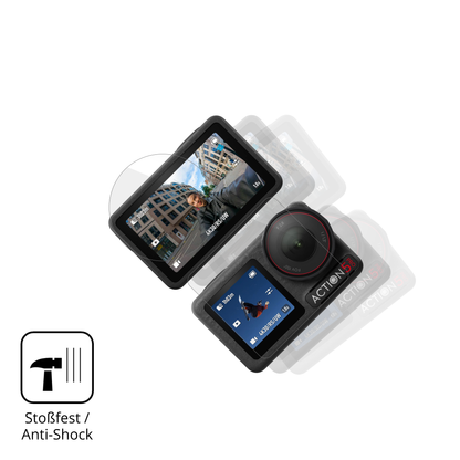 Schutz gegen Kratzer auf dem DJI Osmo Action 5 Pro Glas durch Schlüssel, Stöße gegen die Tischkante oder Stürze