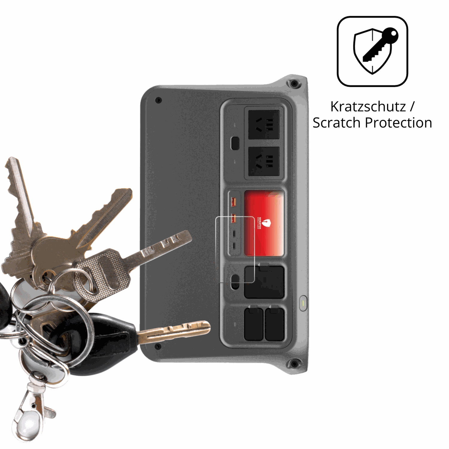 Schutz gegen Kratzer auf dem DJI Power 1000 V2 Glas durch Schlüssel oder Ähnliches