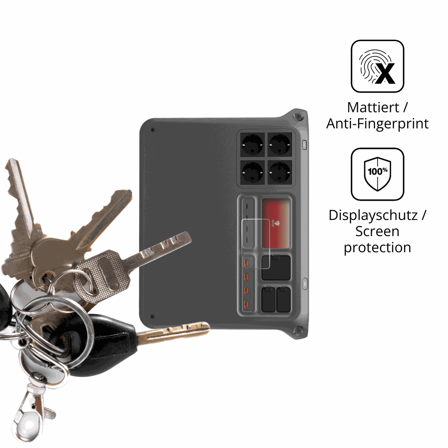 dipos Displayschutz für DJI Power 2000, mattierte Oberfläche, Blickschutzfilter und perfekter Passform