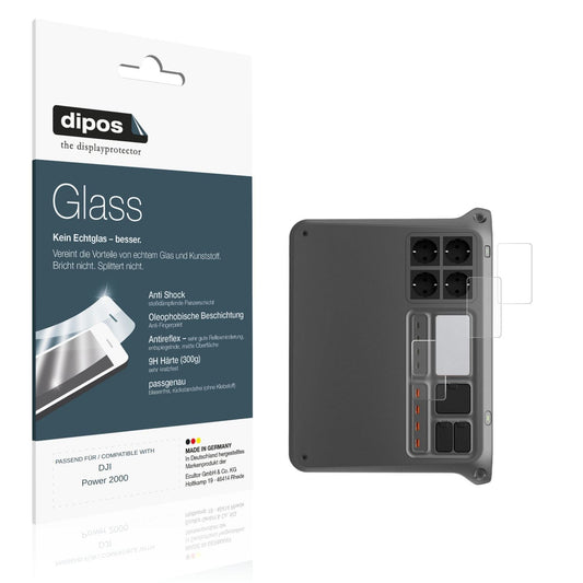 Matte Displayschutzfolie von dipos passend für DJI Power 2000, 9H kratzfest und blasenfrei montiert