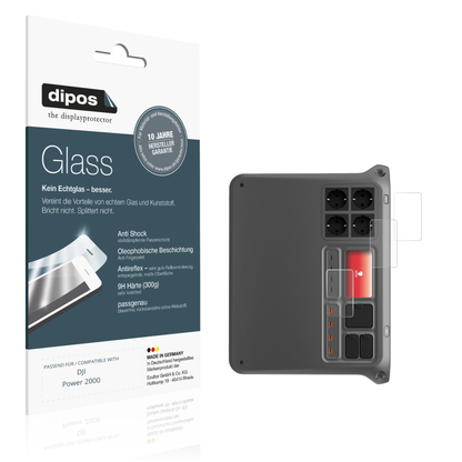Matte Displayschutzfolie von dipos passend für DJI Power 2000, 9H kratzfest und blasenfrei montiert