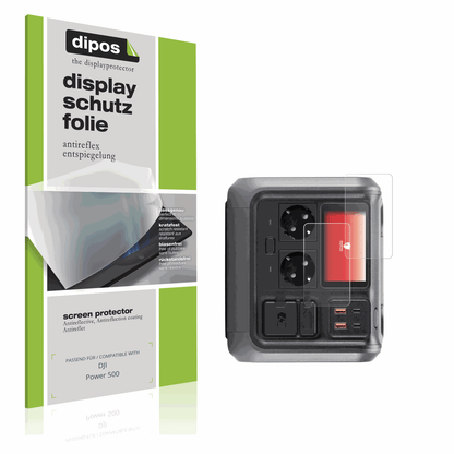 Matte Displayschutzfolie von dipos passend für DJI Power 500, präziser Zuschnitt und blasenfrei montiert