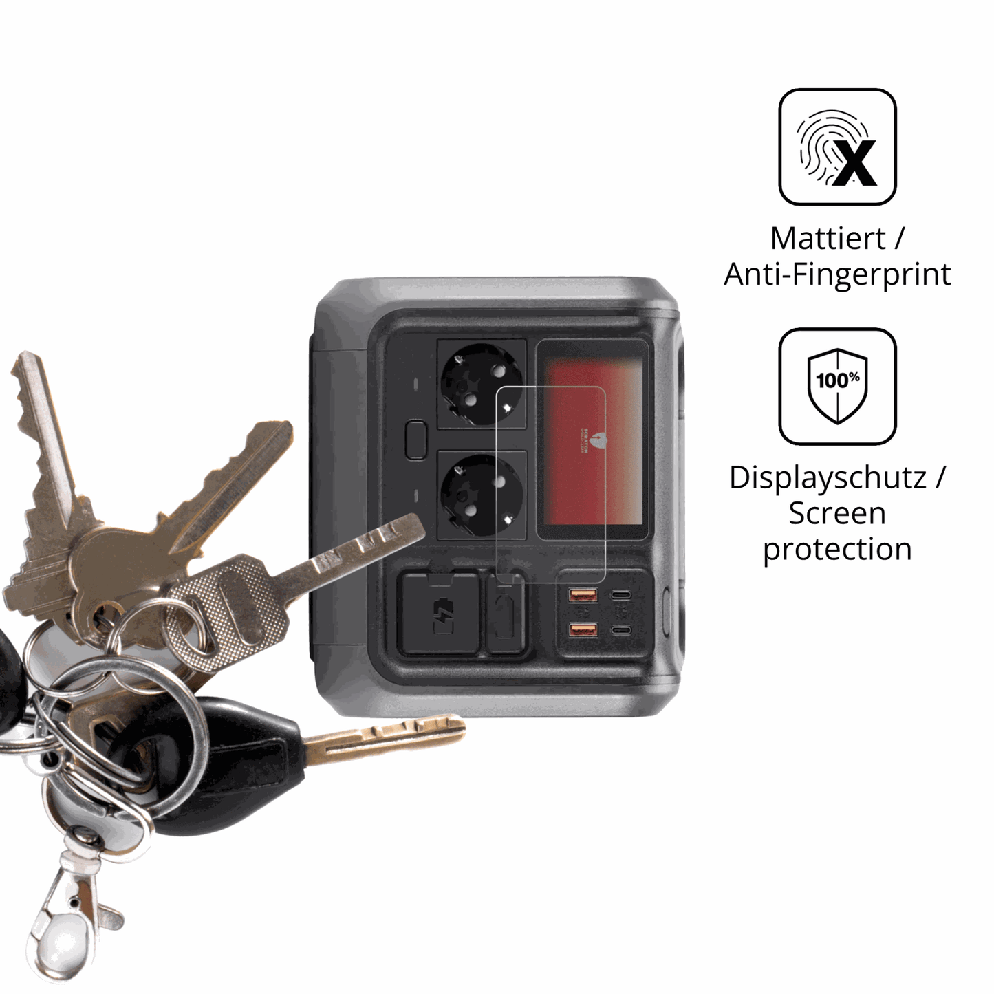 dipos Displayschutz für DJI Power 500, mattierte Oberfläche, Blickschutzfilter und perfekter Passform