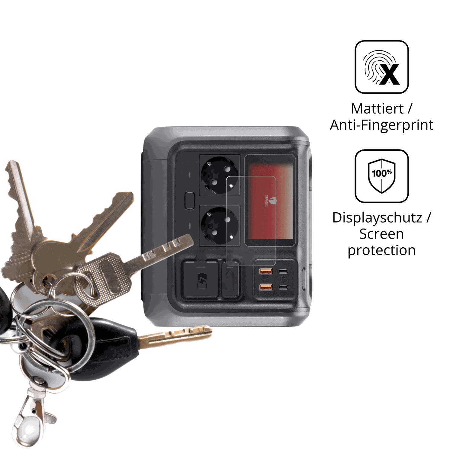dipos Displayschutz für DJI Power 500, mattierte Oberfläche, Blickschutzfilter und perfekter Passform