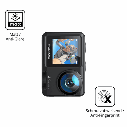 Dünne und entspiegelnde Folie passend zugeschnitten für DoeDoefong 4K Action Cam