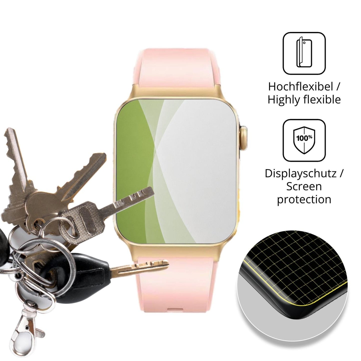 dipos Displayschutz für Donerton T50, transparente Oberfläche, perfekte Passform auch für die Rundungen