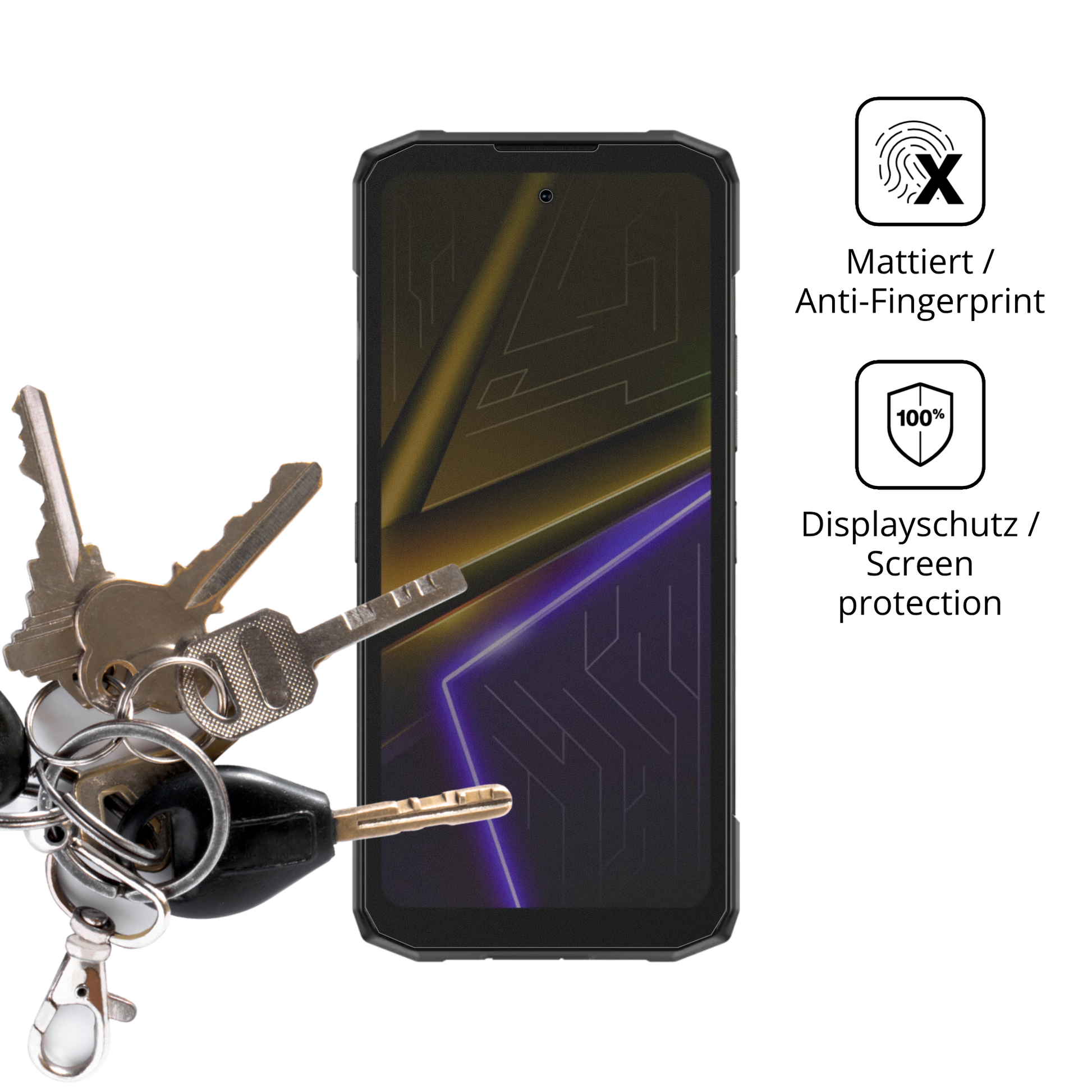 dipos Displayschutz für Doogee Blade 20 Max, mattierte Oberfläche, Blickschutzfilter und perfekter Passform
