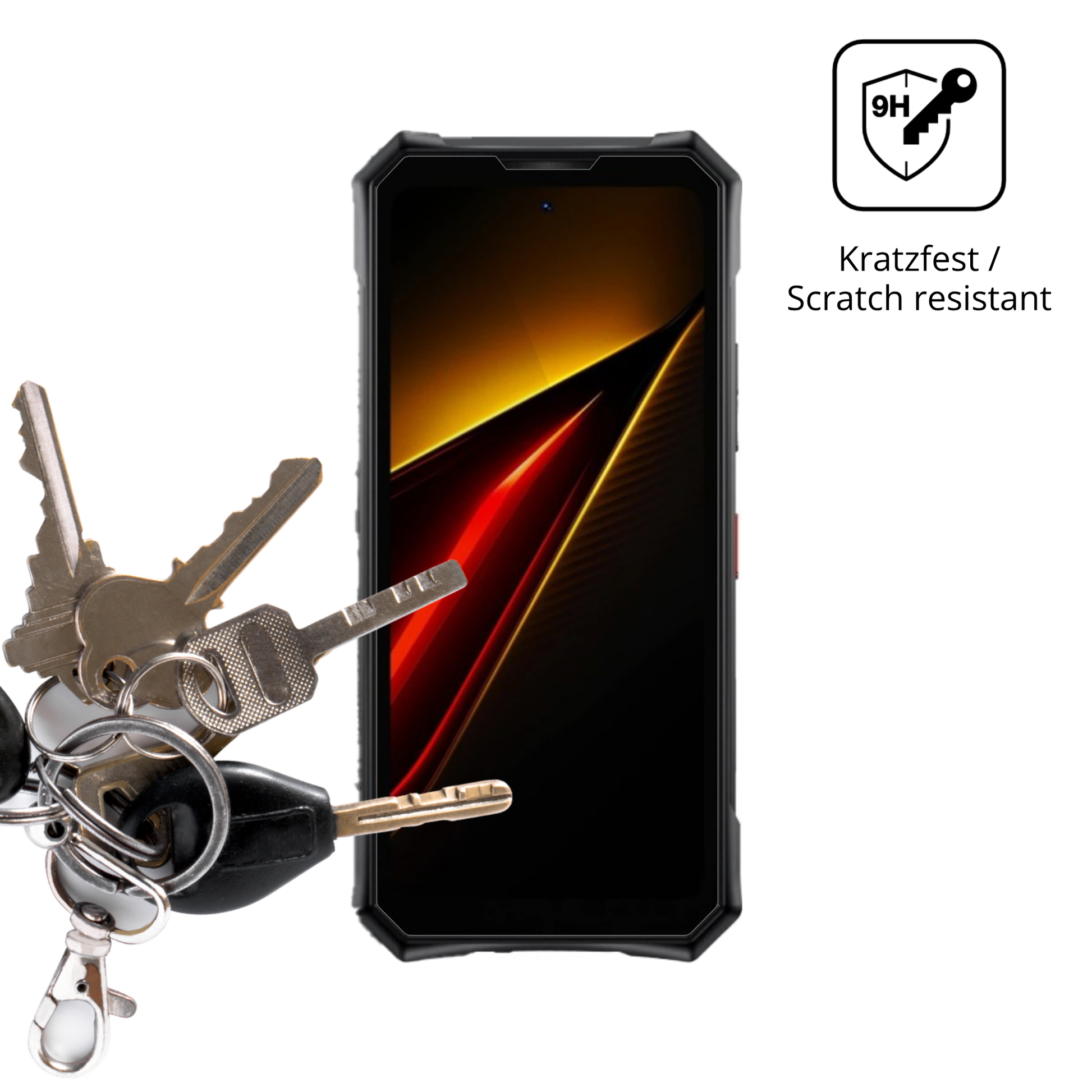 dipos Displayschutz für Doogee S300 Pro, transparente Oberfläche, perfekte Passform auch für die Rundungen