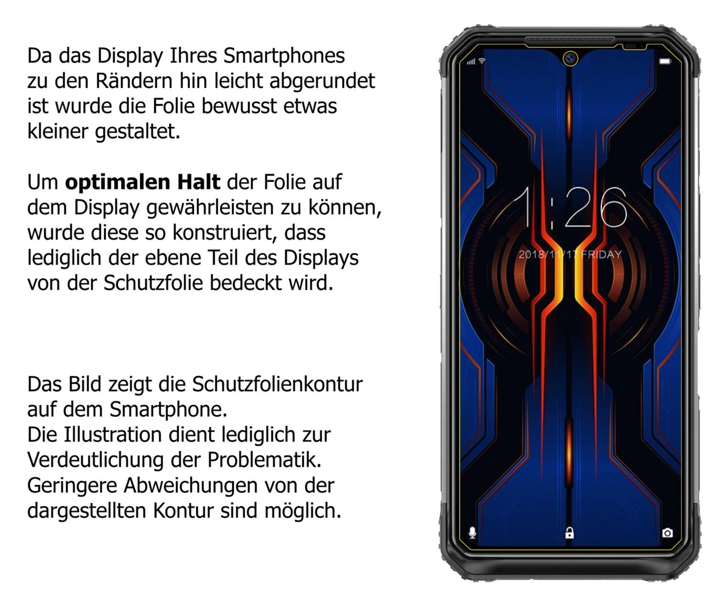 dipos Displayschutz für Doogee S95 Pro, mattierte Oberfläche, robuste Festigkeit und perfekte Passform