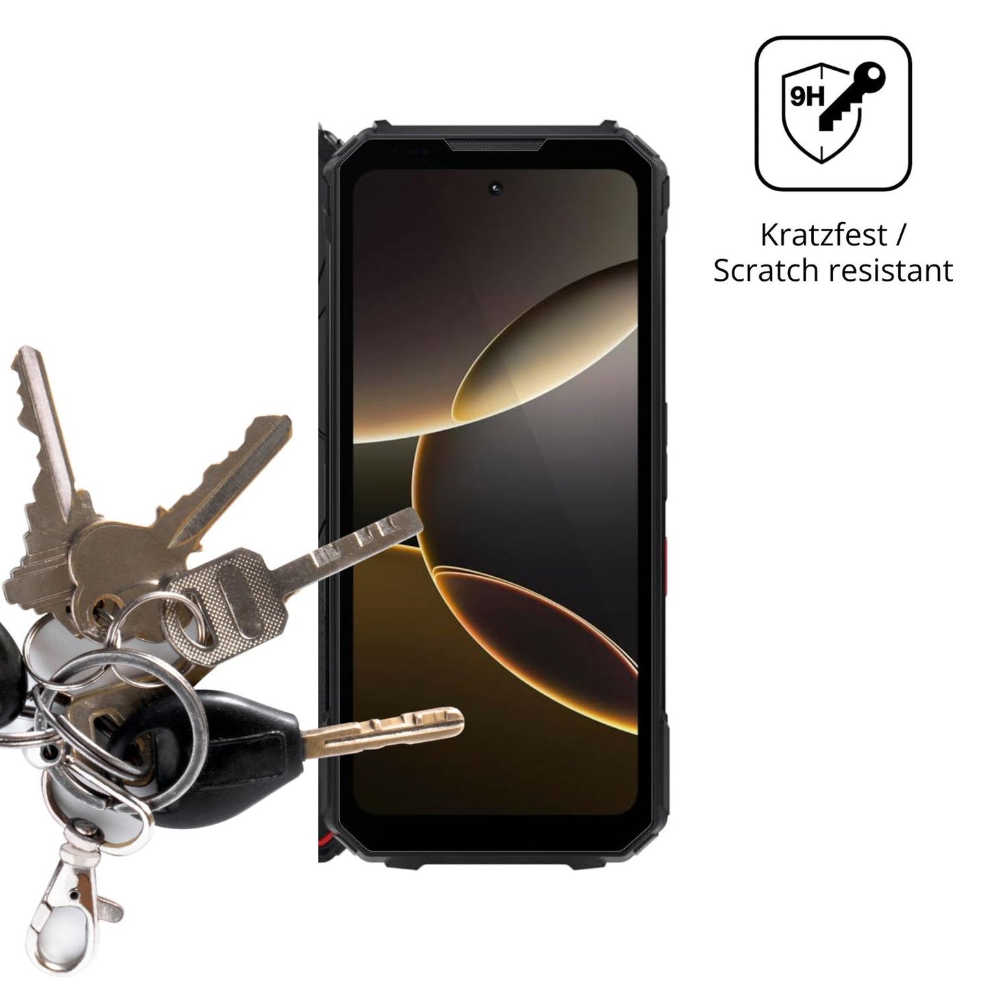 dipos Displayschutz für DOOGEE V Max LR 5G, transparente Oberfläche, perfekte Passform auch für die Rundungen