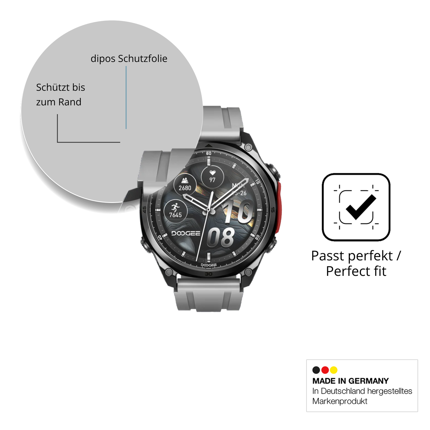 Besonders flexibler Displayschutz mit Anti-Shock-Schicht im Materialmix