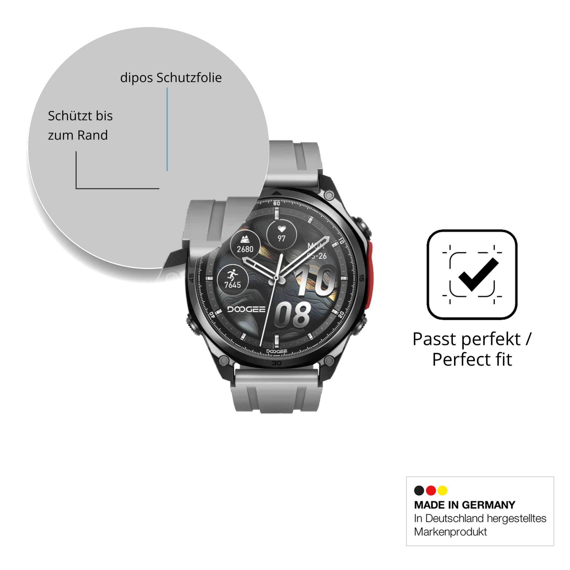 Besonders flexibler Displayschutz mit Anti-Shock-Schicht im Materialmix