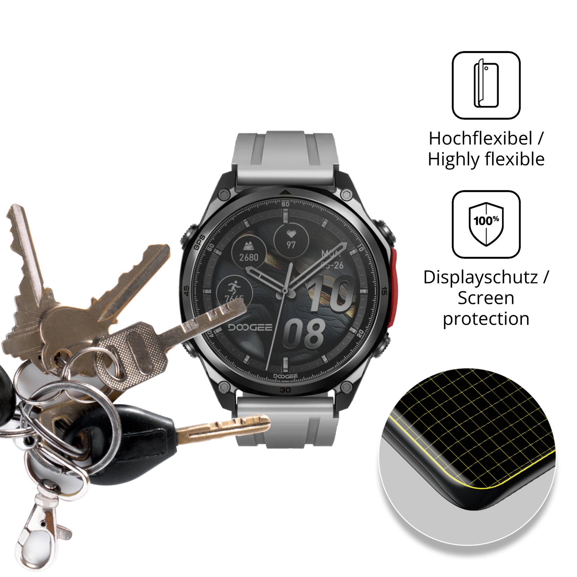 dipos Displayschutz für Doogee Anywise W1, mit Blickschutzfilter und perfekter Passform auch für die Rundungen