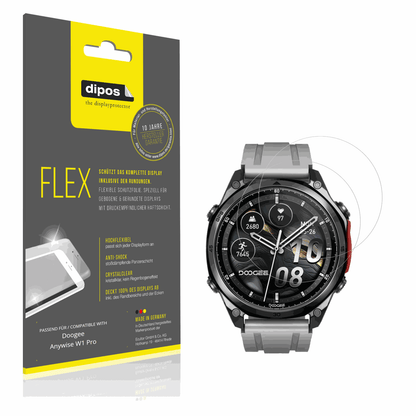 Klare Displayschutzfolie von dipos passend für Doogee Anywise W1 Pro, 100% Displayabdeckung und blasenfreie Montage