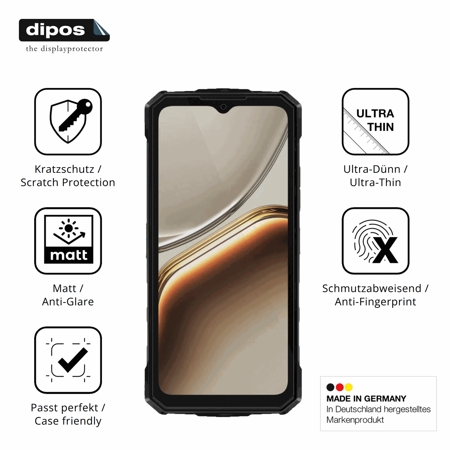 Displayschutz hergestellt in Deutschland, höchste Qualität made in Germany