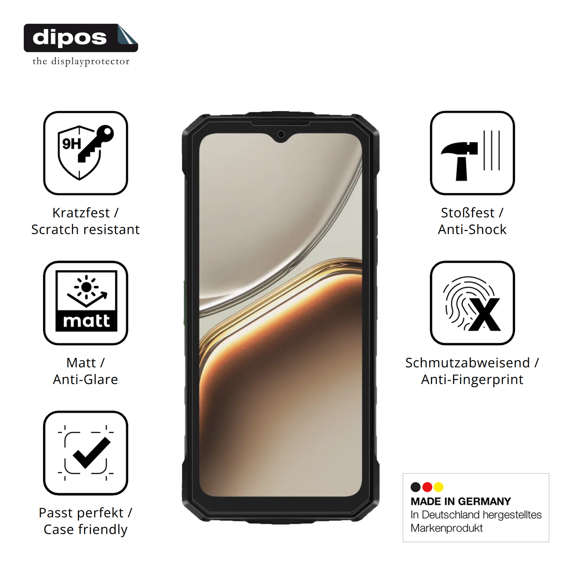 Displayschutz hergestellt in Deutschland, höchste Qualität made in Germany