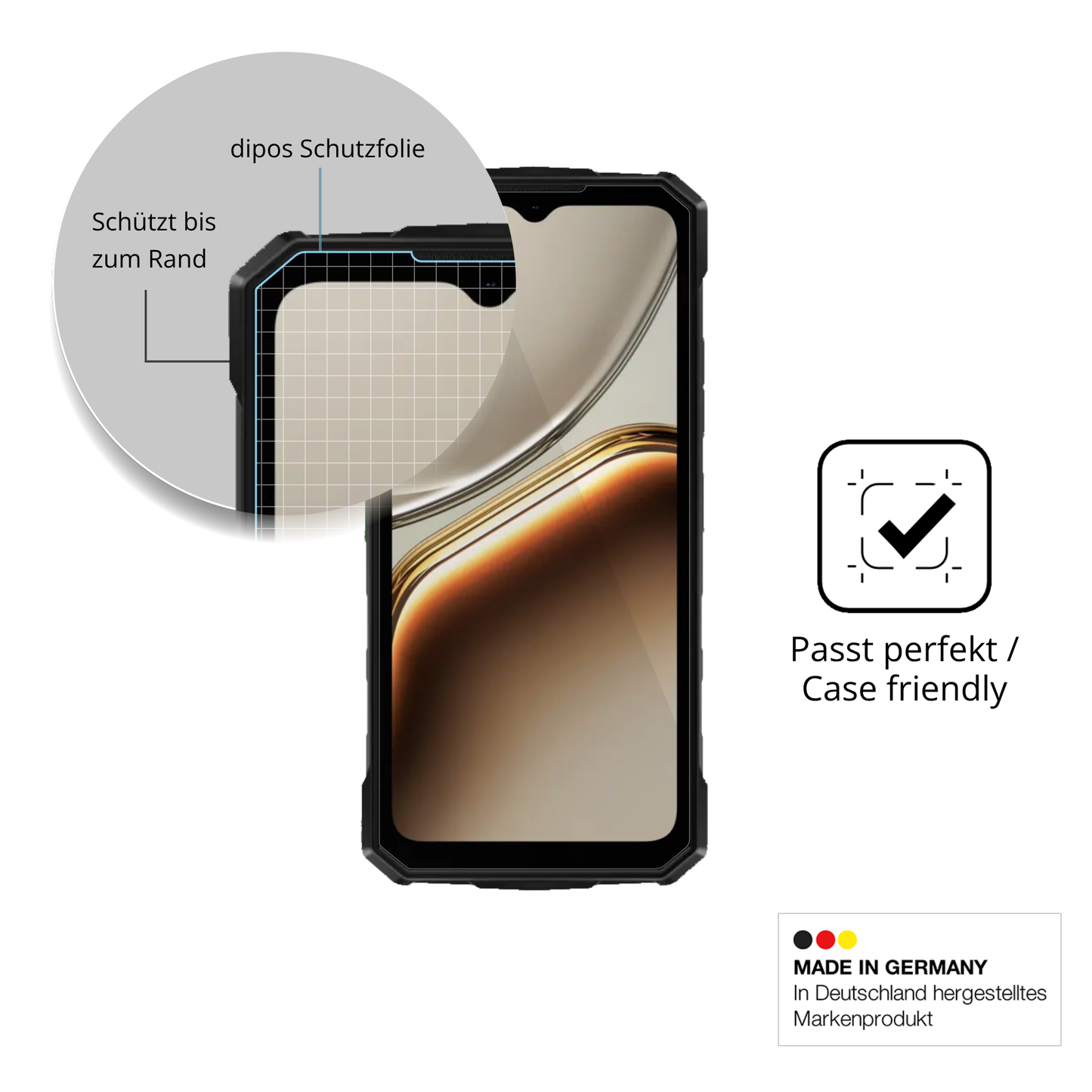 Besonders flexibler Displayschutz mit Anti-Shock-Schicht im Materialmix