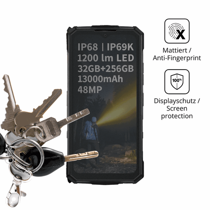 dipos Displayschutz für DOOGEE Fire 5 Ultra, mattierte Oberfläche, Blickschutzfilter und perfekter Passform