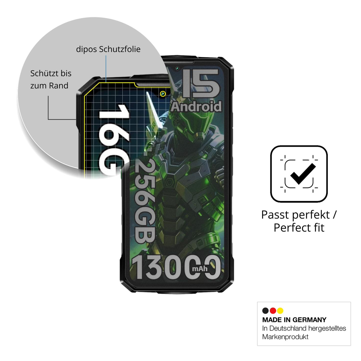 Blickschutzfolie für Doogee Fire7 Outdoor matt Schutzfolie Privacy