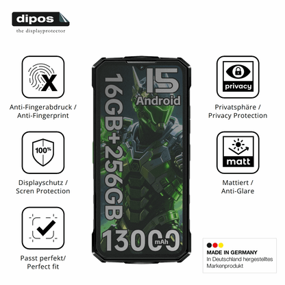 Screen Protector for Doogee Fire7 Outdoor Privacy Filter 4-Way Protection dipos