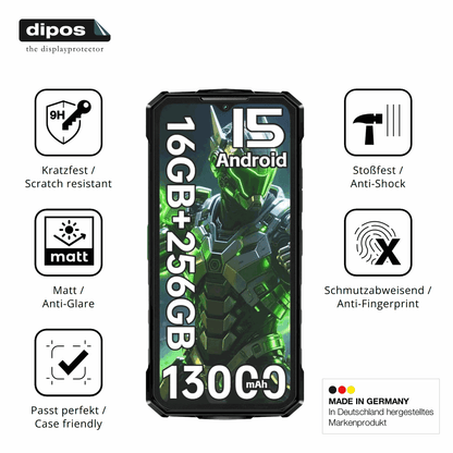 2x Screen Protector for Doogee Fire7 Outdoor matte Flexible Glass 9H dipos