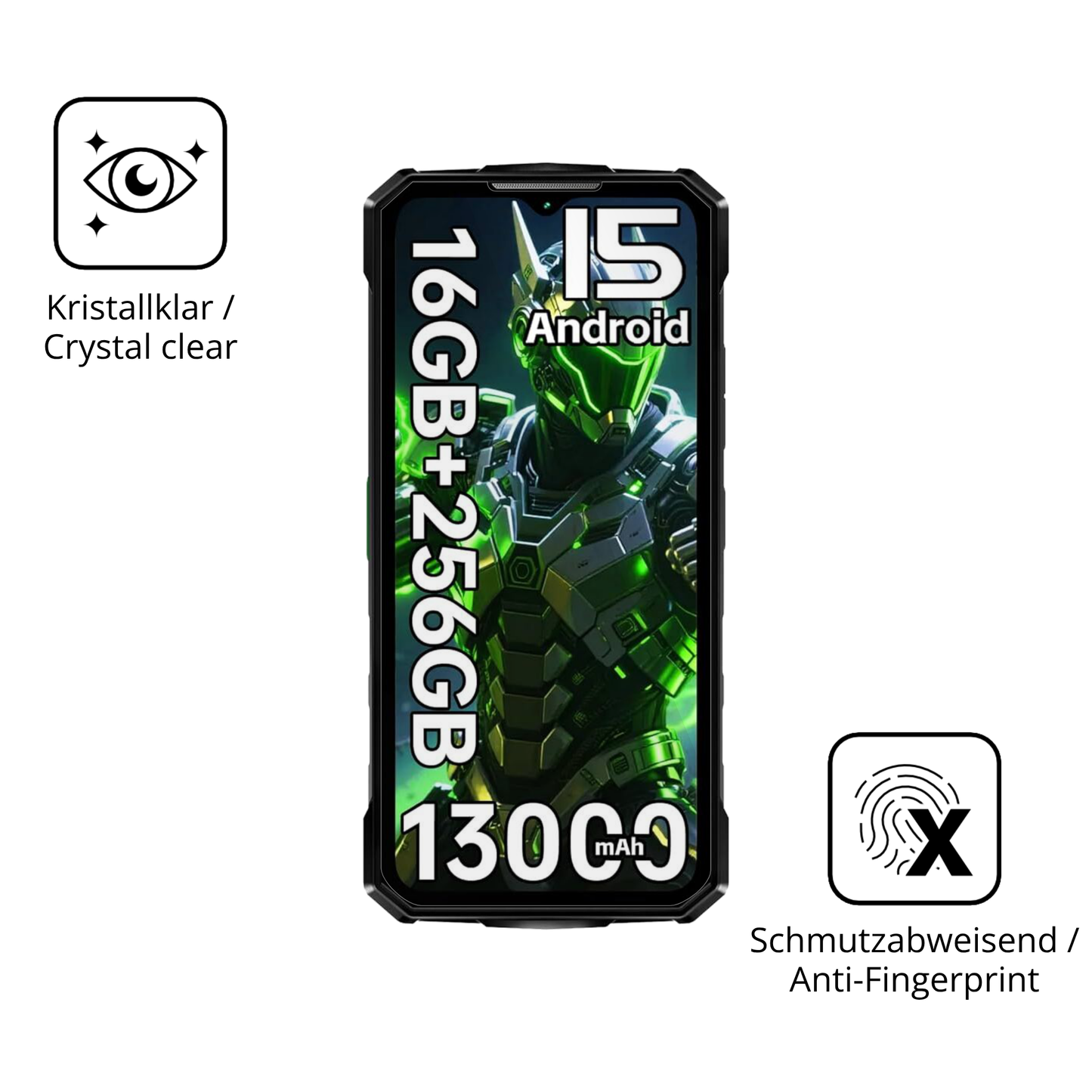 2x 9H Schutzfolie für Doogee Fire7 Outdoor Panzerfolie