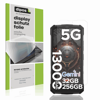 Matte Displayschutzfolie von dipos passend für DOOGEE Fire 7 Pro, präziser Zuschnitt und blasenfrei montiert