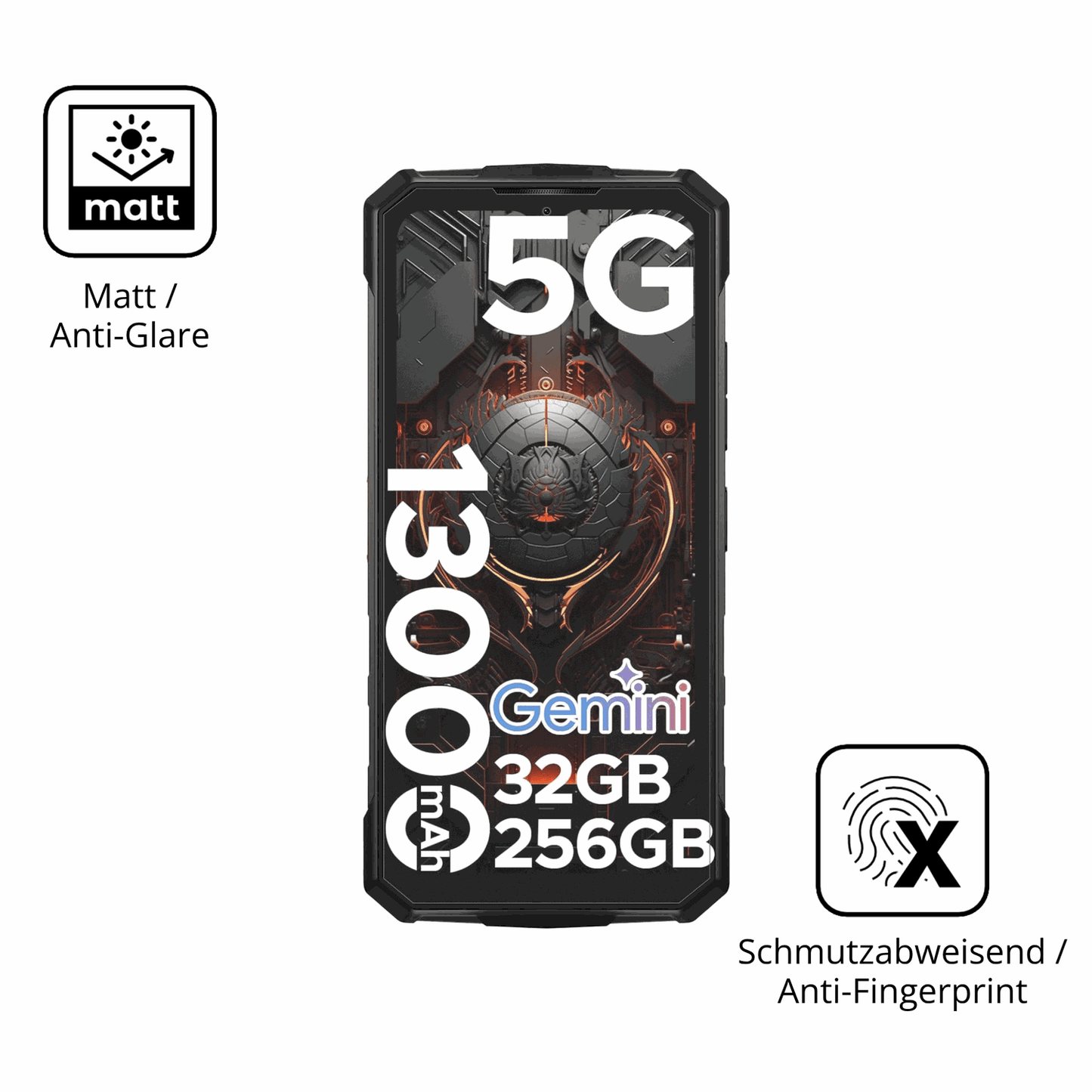 Dünne und entspiegelnde Folie passend zugeschnitten für DOOGEE Fire 7 Pro