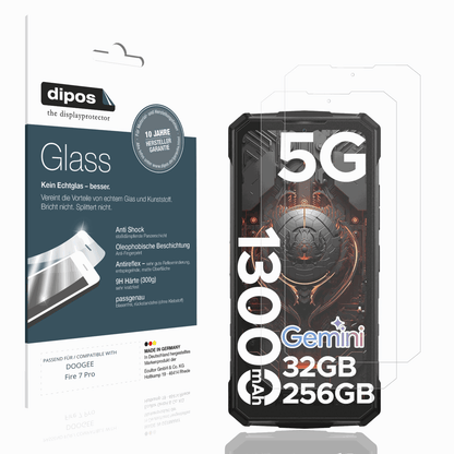 Matte Displayschutzfolie von dipos passend für DOOGEE Fire 7 Pro, 9H kratzfest und blasenfrei montiert