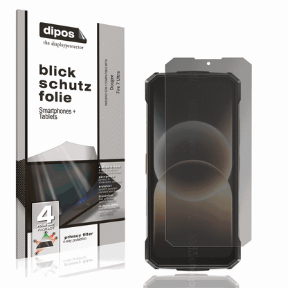 Blickschutzfolie von dipos passend für Doogee Fire 7 Ultra, präziser Zuschnitt und blasenfrei montiert
