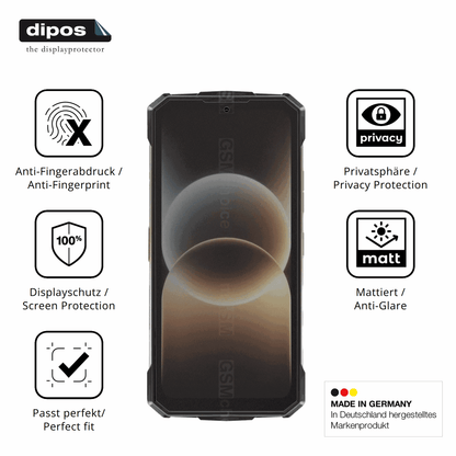 Privatsphäre-Schutz durch Sichtschutz-Folie passend zugeschnitten für Doogee Fire 7 Ultra