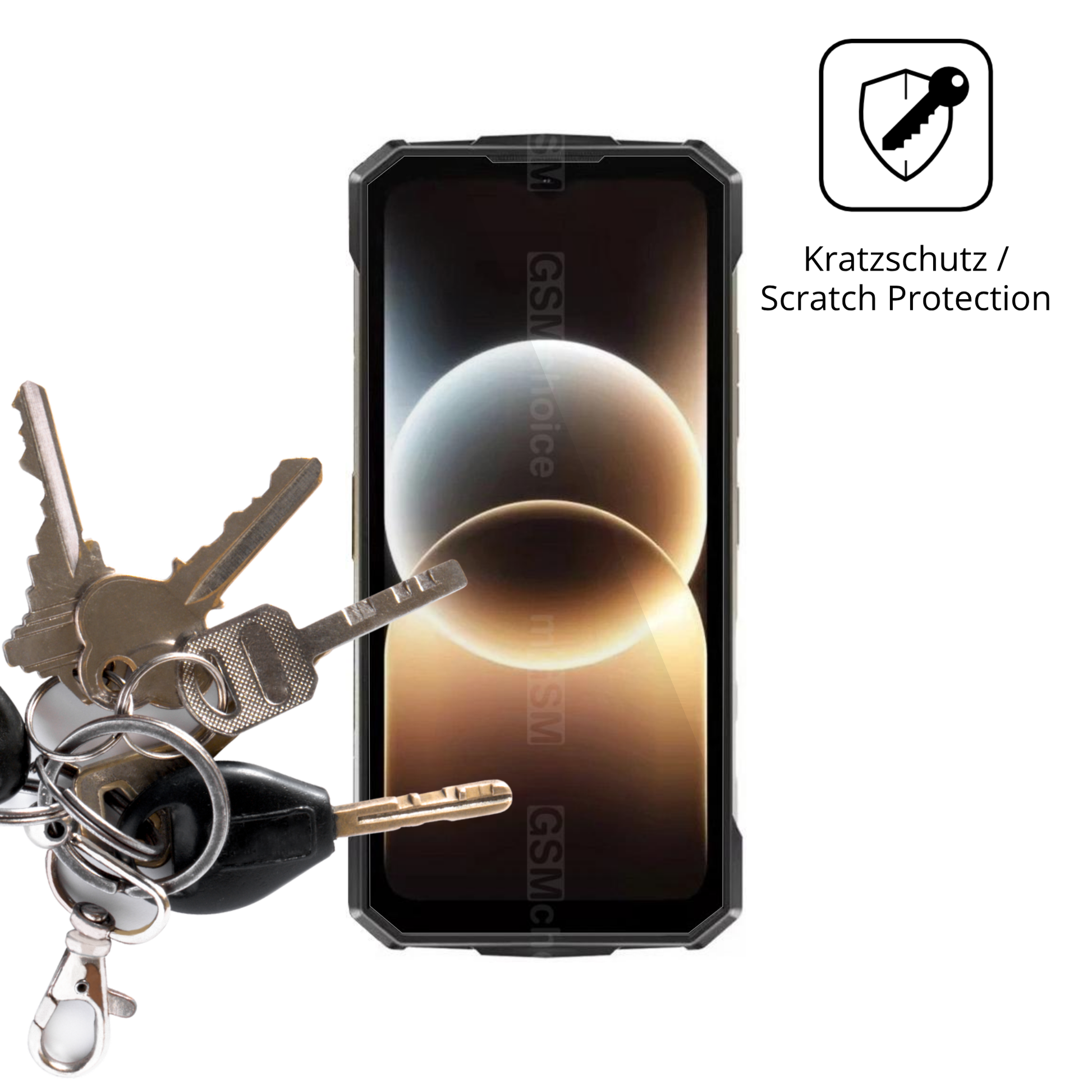 Schutz gegen Kratzer auf dem Doogee Fire 7 Ultra Glas durch Schlüssel oder Ähnliches
