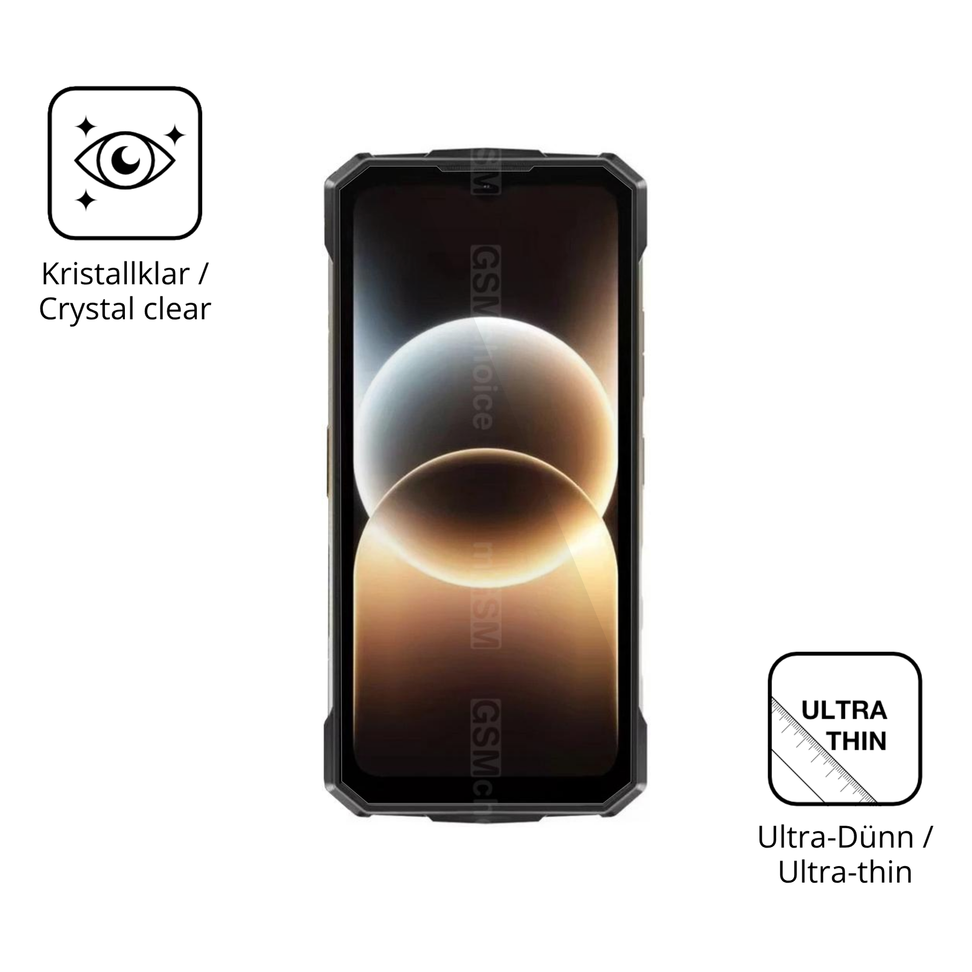 Dünne und klare Folie passend zugeschnitten für Doogee Fire 7 Ultra