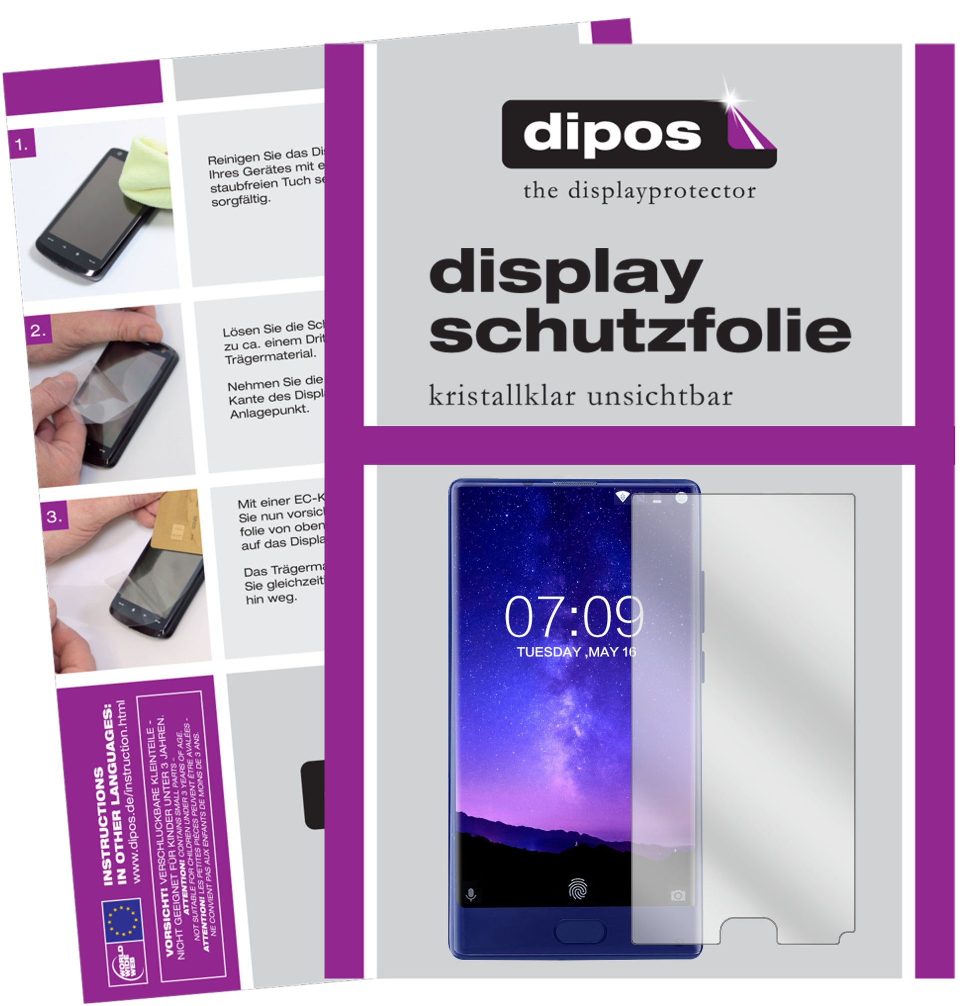 Kristallklare, dünne Schutzfolie: Kratzfest & passgenau für Doogee-Mix (5,5 Zoll)