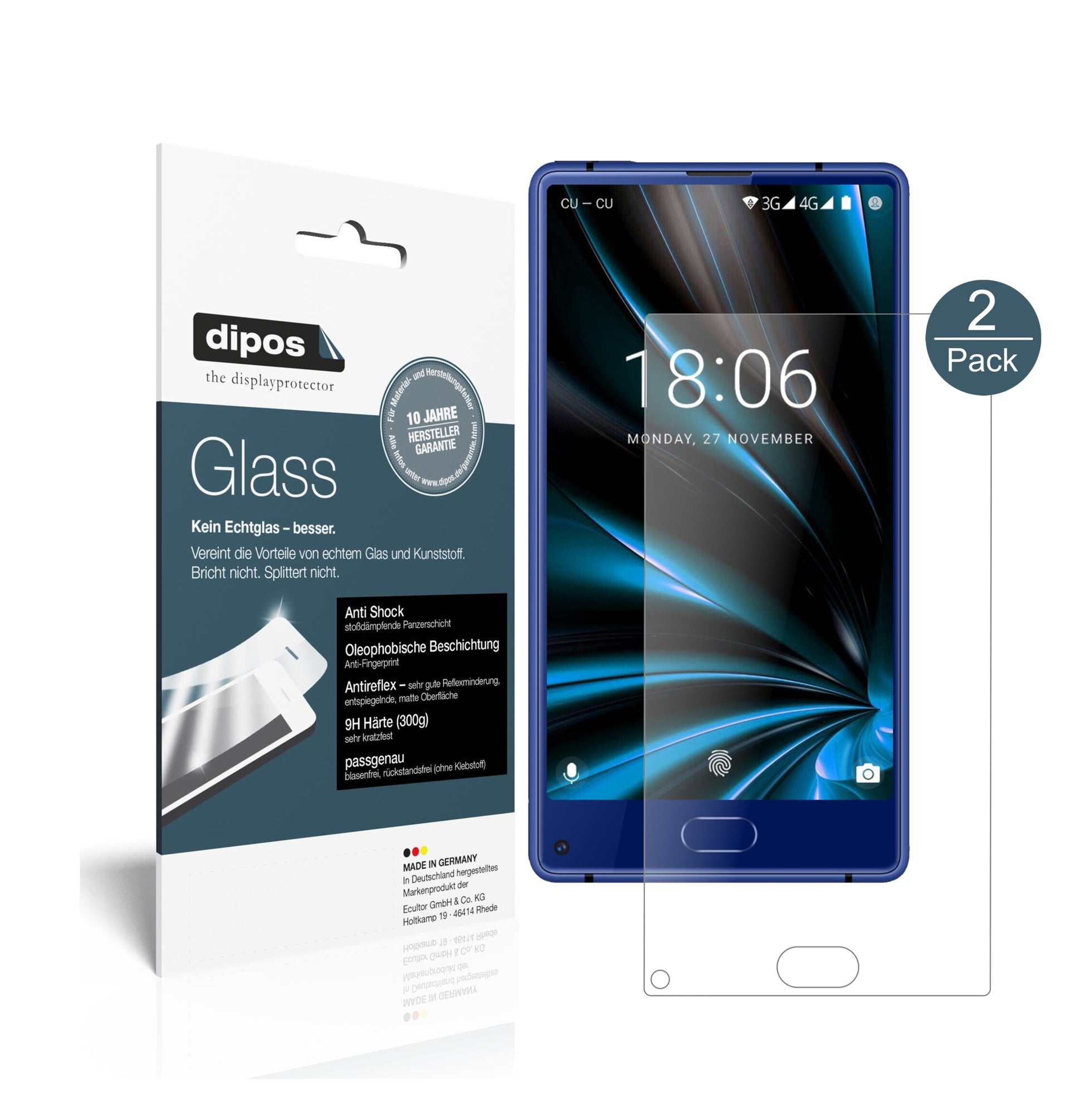 Mattes Panzerglas: Schutz vor Brüchen, Fingerabdrücken und Bildschirmblendung für Doogee-MIX Lite
