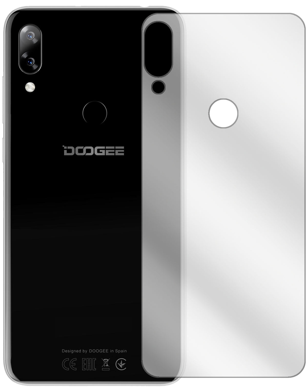 2x Schutzfolie klar für Doogee N10 Rückseite Display-Schutzfolie