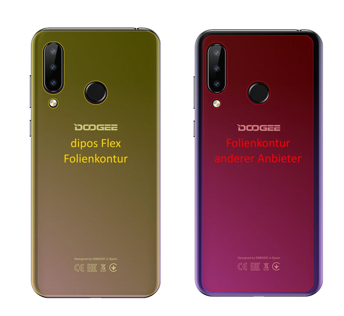 3x Screen Protector for Doogee N20 back Protective Film covers 100% dipos Flex