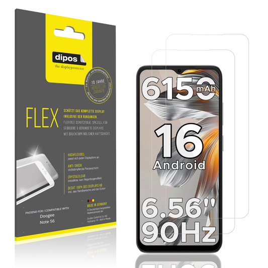 2x 3D Full Cover Schutzfolie für Doogee Note 56