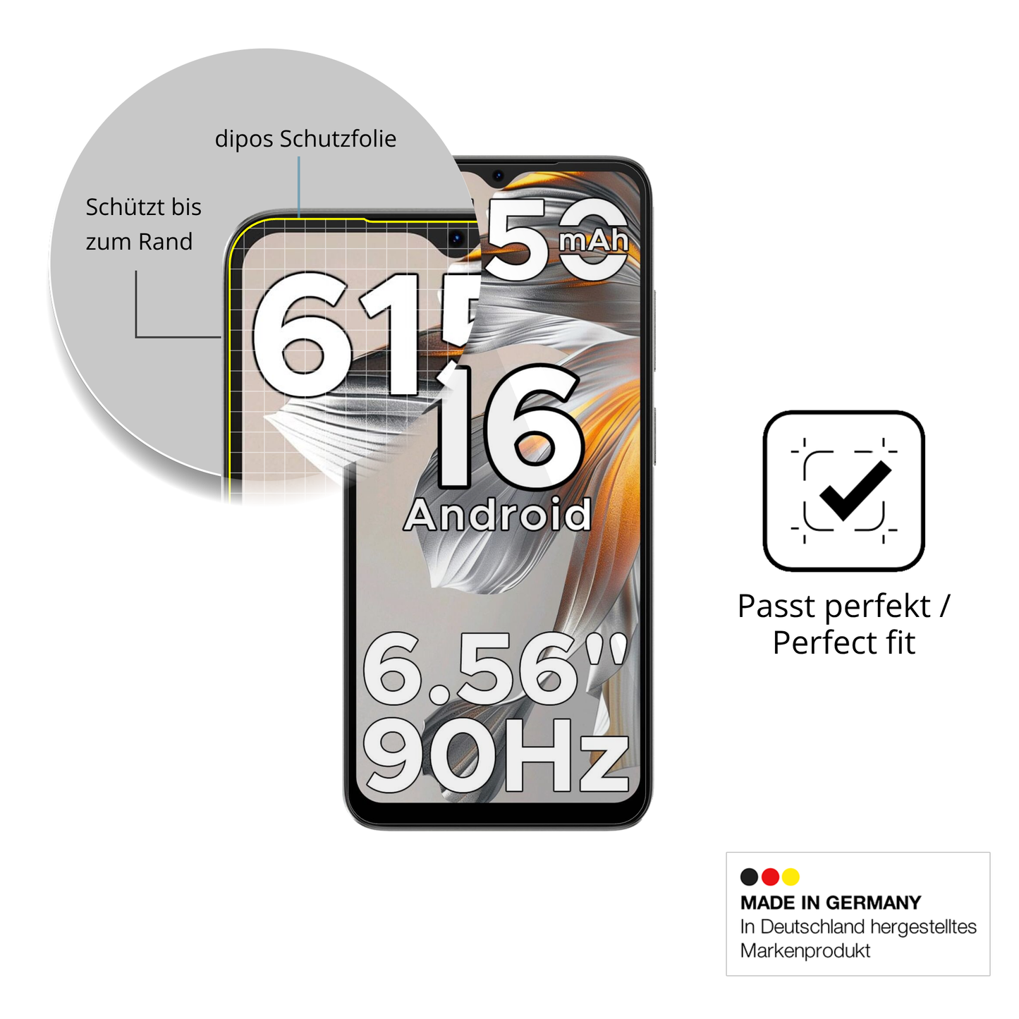 2x 3D Full Cover Schutzfolie für Doogee Note 56