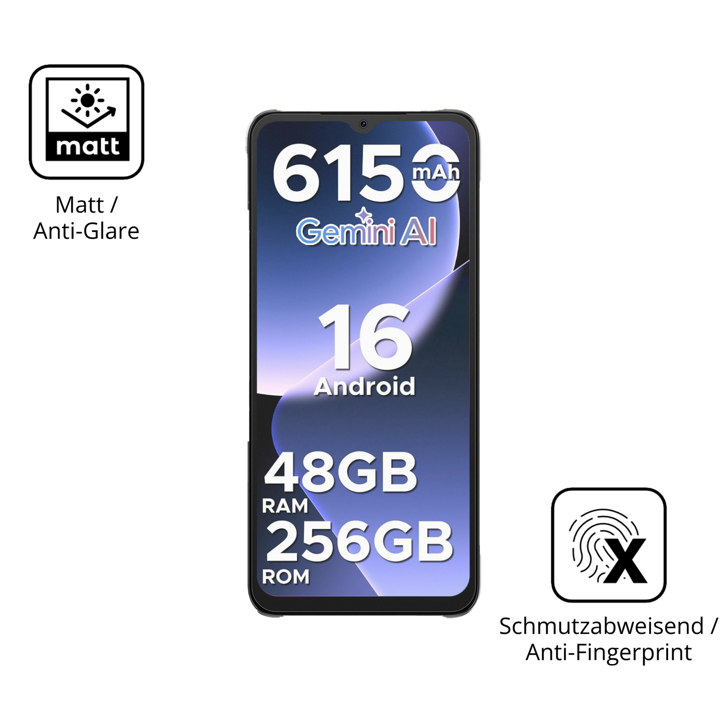 9H Hartbeschichtete, flexible Folie passend zugeschnitten für DOOGEE Note 56 Plus