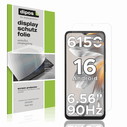 Matte Displayschutzfolie von dipos passend für DOOGEE Note 56X, präziser Zuschnitt und blasenfrei montiert