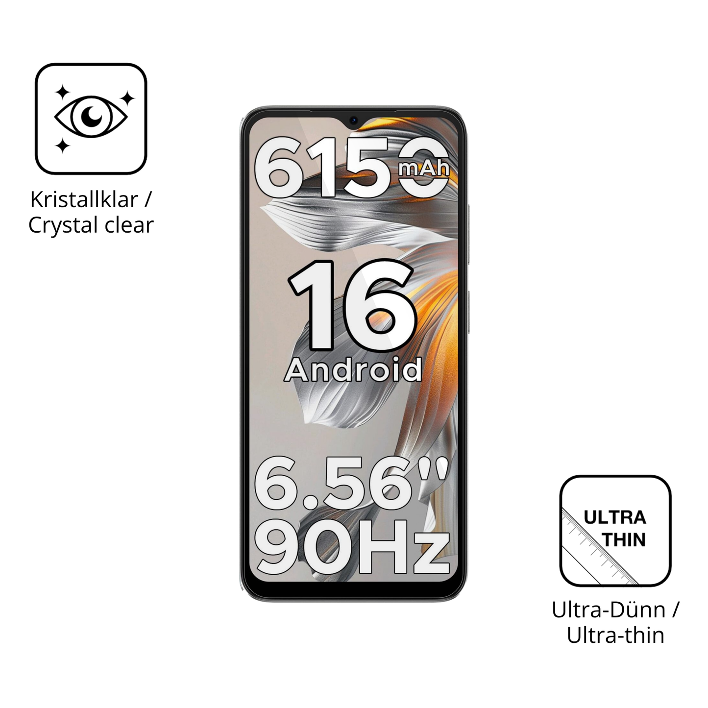Dünne und klare Folie passend zugeschnitten für DOOGEE Note 56X