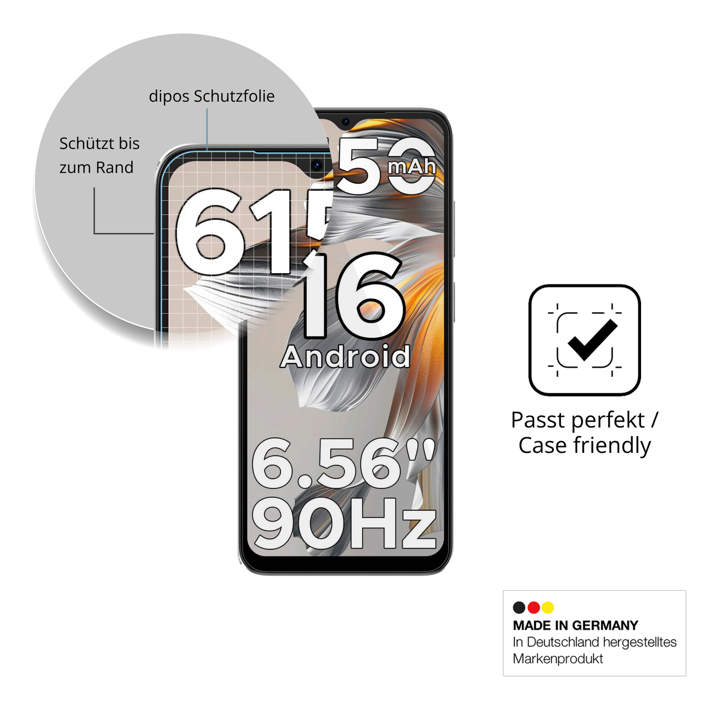 Besonders flexibler Displayschutz mit Anti-Shock-Schicht im Materialmix
