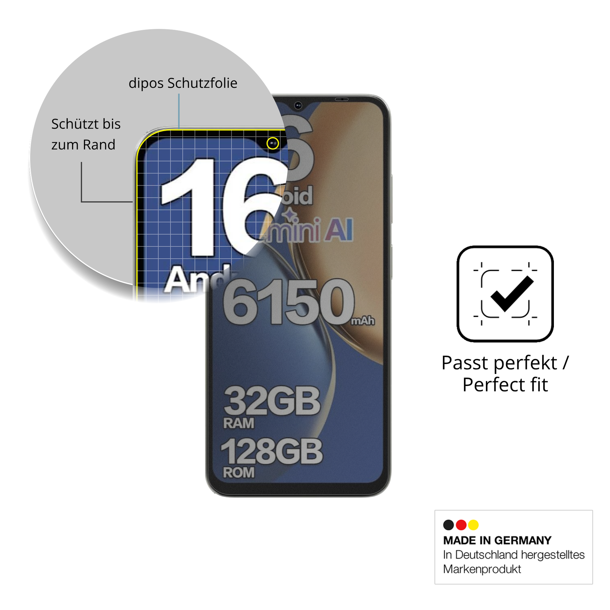 Schutz gegen Kratzer auf dem Doogee Note 56X Pro Glas durch Schlüssel oder Ähnliches