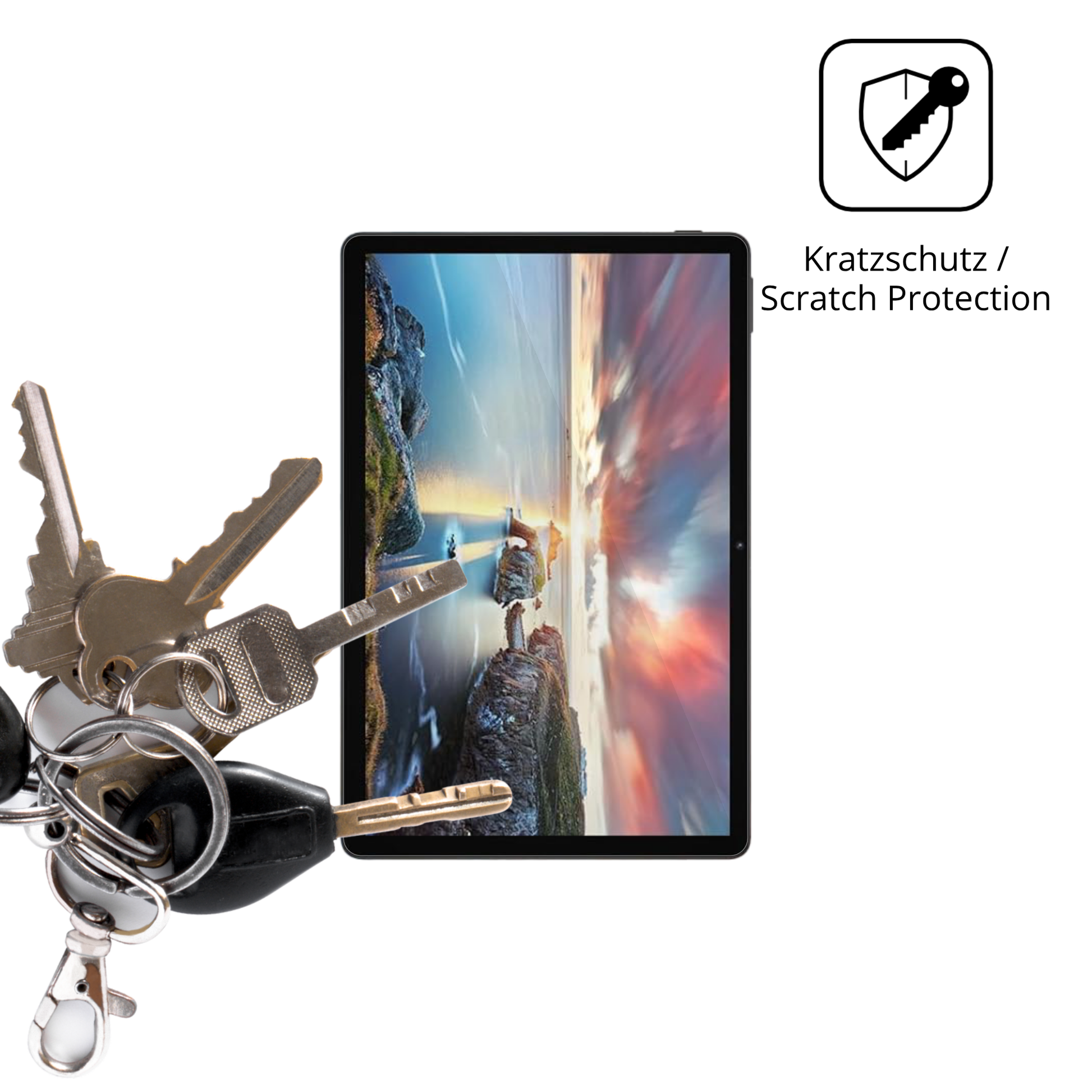 Schutz gegen Kratzer auf dem DOOGEE Tab A9 Pro Glas durch Schlüssel oder Ähnliches