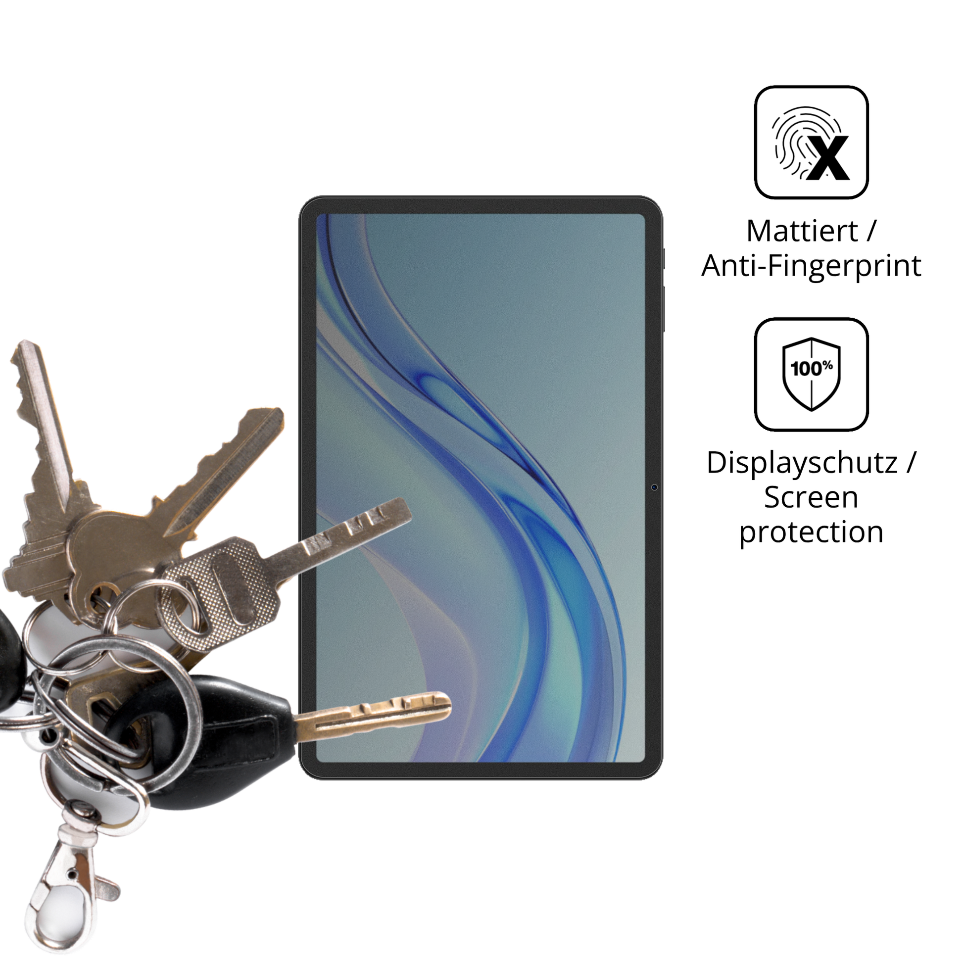 dipos Displayschutz für Doogee Tab E3 Plus, mattierte Oberfläche, Blickschutzfilter und perfekter Passform