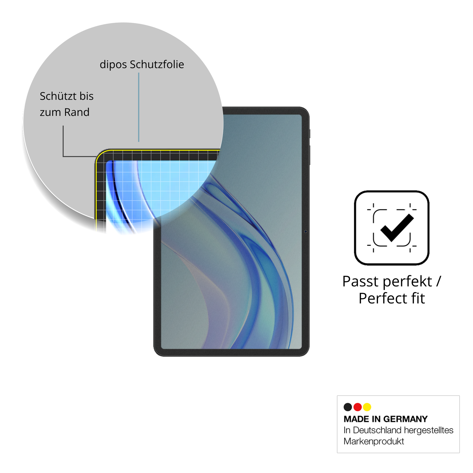 Schutz gegen Kratzer auf dem Doogee Tab E3 Plus Glas durch Schlüssel oder Ähnliches