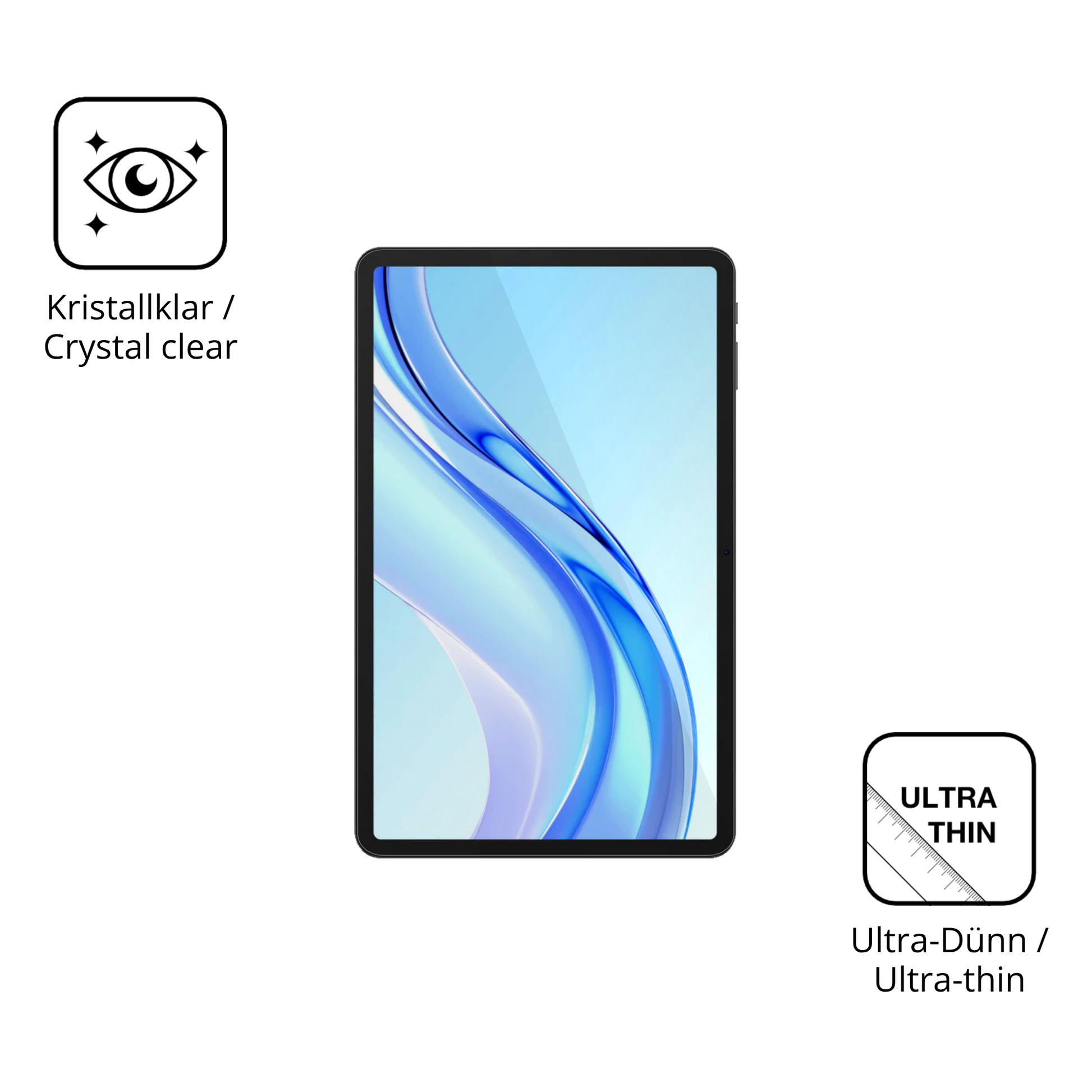 Dünne und klare Folie passend zugeschnitten für Doogee Tab E3 Plus